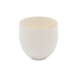 Hvid Porcelænskop med Guldkant - 180 ml