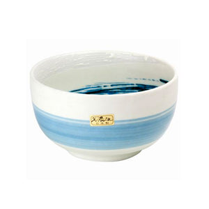 Japansk Matcha Skål - Hvid Keramik med Blå Design 450 ml